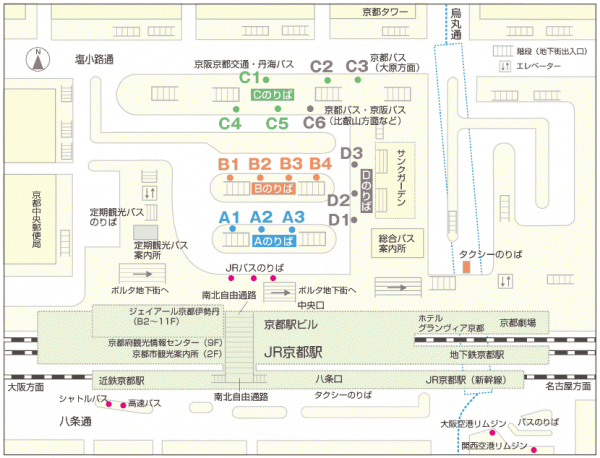 JR京都駅バスマップ